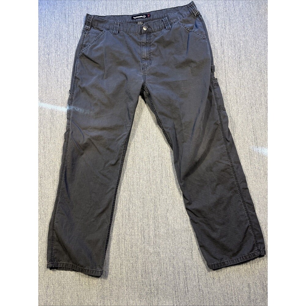 Wolverine Pant Mens 40x32 Gray Cotton Carpenter Straight Leg Workwear Rips top